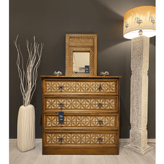 Hand Carved Solid Hard Wood Dresser Chest of Drawers D10