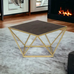 Kraft Bazaar Valerie Coffee Table with Wood top 79x79x45Cm