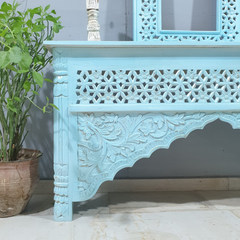 Indian Handmade Carved Wooden Mehrab Console Hall Table 150x40x76Cm