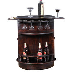 Attic Provo Wood Designer Bar Cabinet Walnut