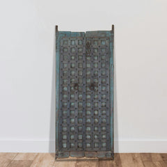 Indian Vintage Antique Hand Carved Reclaimed Teak Wood Door Panel 119