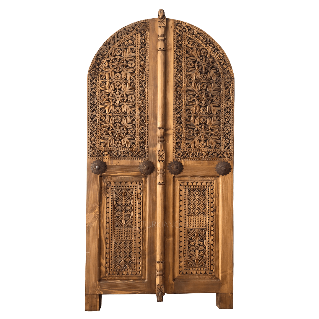 Indian Hand Carved Solid Wooden Cupboard Wardrobe D48