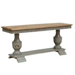 French Provincial Style Pillar Console Table Grey