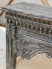 Hand Carved Indian Solid Wood Console Hall Table Black