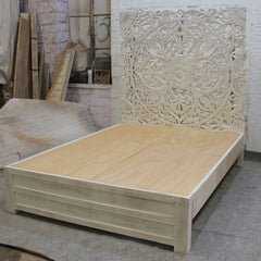 Dynasty Carved Queen Size Bed Natural