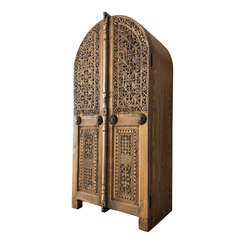 Indian Hand Carved Solid Wooden Cupboard Wardrobe D48