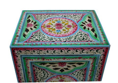 Indian Hand Painted Solid Wood Bedsides Table B9