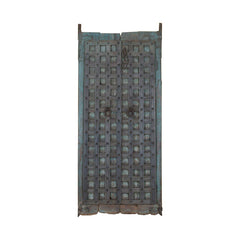 Indian Vintage Antique Hand Carved Reclaimed Teak Wood Door Panel 119