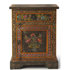 Mughal Hand Painted Multicolored Wooden Side Table