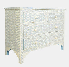 Maaya Bone Inlay Chest of Drawer sideboard White