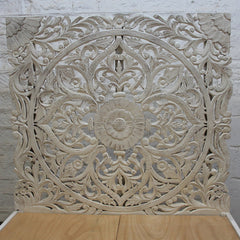 Dynasty Carved Queen Size Bed Natural