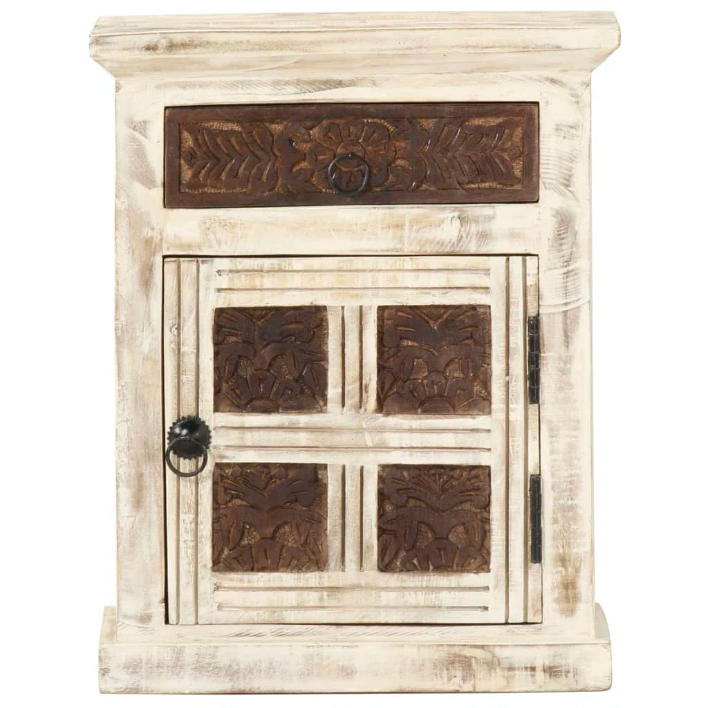 Indian Hand Carved Solid Wooden Bedside Table 59
