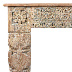 Antique Indian Hand Carved Solid Wood Console Table 06