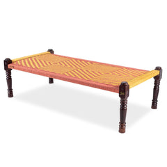 Indian Solid Wood Handmade Rajasthani Charpai Khat Manjhi Woven Charpai Daybed