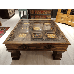 Mughal Hand Painted Solid Wood Coffee Table C31