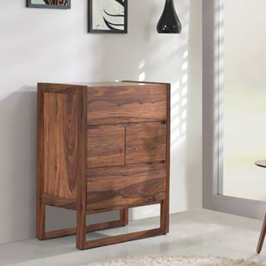 The Attic Tika Wood Designer Bar Cabinet Honey