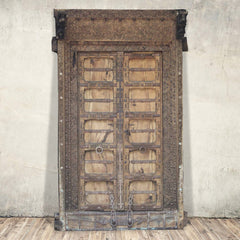 Indian Vintage Antique Handcrafted Wooden Brass Work Door 65