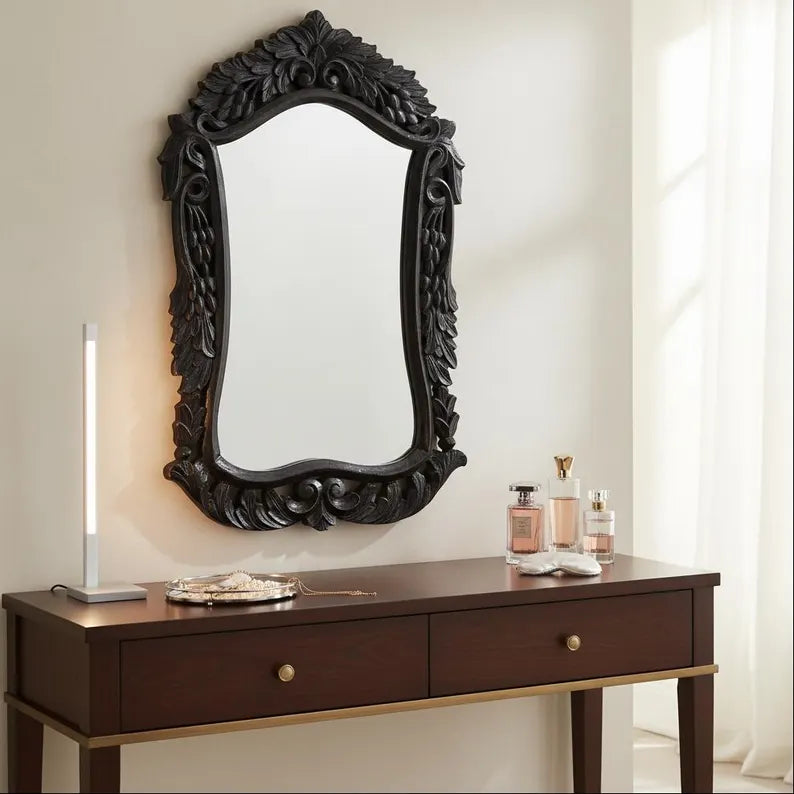 Vintage Hand Carved Solid Wood Mirror Frame 102