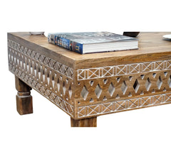 Hand Carved Solid Wood Coffee Table B5