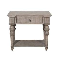Indian Hand Carved  1-Drawer Solid Wood Bedside Table 62