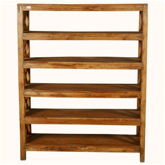 Dallas Ranch Rustic Reclaimed Wood 5 Open Shelf Bookcase