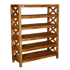 Dallas Ranch Rustic Reclaimed Wood 5 Open Shelf Bookcase