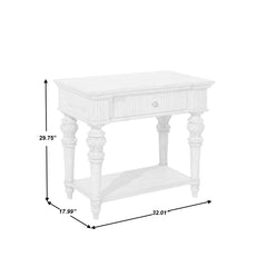 Indian Hand Carved  1-Drawer Solid Wood Bedside Table 62