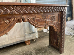 Indian Hand Carved Solid Wood Carved Console Table