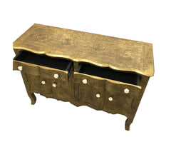 Indian Antique Embossed Brass Work Solid Wood Sideboard C21