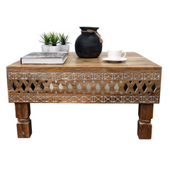Hand Carved Solid Wood Coffee Table B5