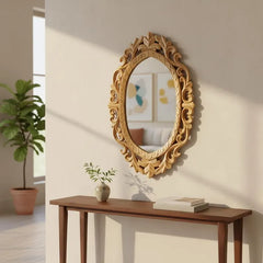 Hand Carved Mango Wood Mirror Frame 112