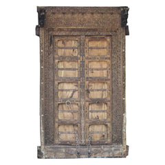 Indian Vintage Antique Handcrafted Wooden Brass Work Door 65