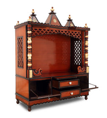 Sheesham Wood Handmade Mandir Home Temple In Brown