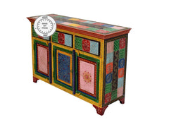 Pandora Hand Painted Indian Buffet Sideboard Multicolour