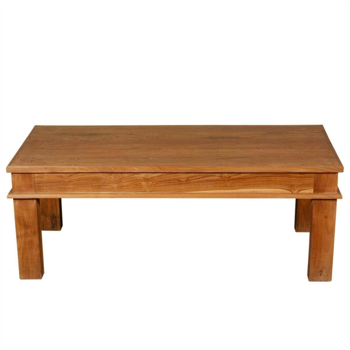 Boston Solid Teak Wood Danish Rustic Coffee Table Natural