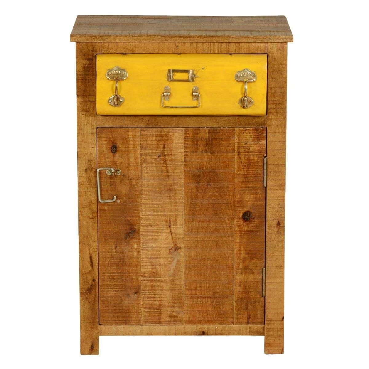 Cromer Indian Solid Wood Single Drawer Freestanding Side Table