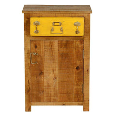 Cromer Indian Solid Wood Single Drawer Freestanding Side Table