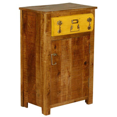 Cromer Indian Solid Wood Single Drawer Freestanding Side Table