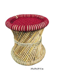 Handmade Natural Bamboo Cane Bar Stool Mudda Stool