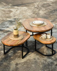 Angle Industrial Iron and Mango Wood Side Table 14