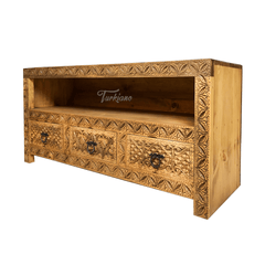 Indian Hand Carved Solid Wooden TV Unit 08