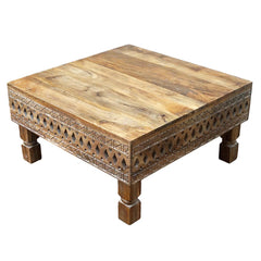 Hand Carved Solid Wood Coffee Table B5