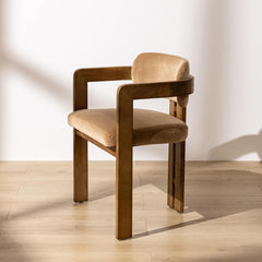 The Gileteen Nicton Solid Wood Arm Chair for Dining & Living Room Walnut