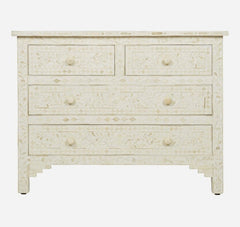 Maaya Bone Inlay Chest of Drawer sideboard White