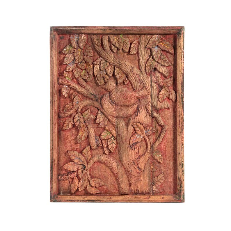 Hand Carved Solid Wood Wall Decor Wall Hanging Panel 19