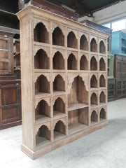 Indian Mehrab Hand Carved Solid Wood Bookshelf Natural 125x45x215cm