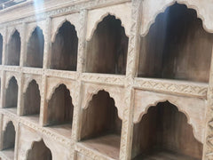 Indian Mehrab Hand Carved Solid Wood Bookshelf Natural 125x45x215cm