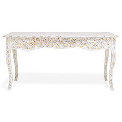 MAAYA Bone Inlay Solidwood Console Hall Table Floral Pattern