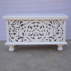 Hand Carved White blanket