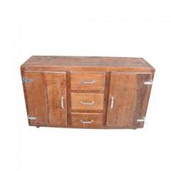 Cromer Reclaimed Wood Large Sideboard Buffet Cabinet 150cm on wheels - Honey